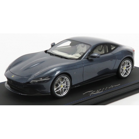 BBR-MODELS - 1/18 - FERRARI - ROMA 2020 - CON VETRINA - WITH SHOWCASE - BLU ROMA - BLUE GREY MET