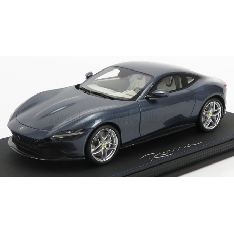 BBR-MODELS - 1/18 - FERRARI - ROMA 2020 - CON VETRINA - WITH SHOWCASE - BLU ROMA - BLUE GREY MET