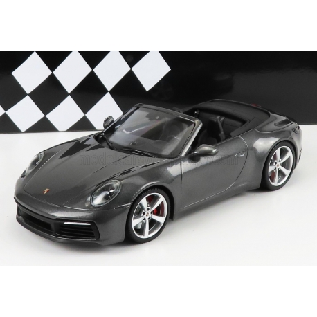 MINICHAMPS - 1/18 - PORSCHE - 911 992 CARRERA 4S CABRIOLET 2019 - GREY MET