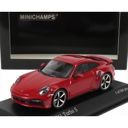 MINICHAMPS - 1/43 - PORSCHE - 911 992 TURBO S COUPE 2020 - ČERVENÉ